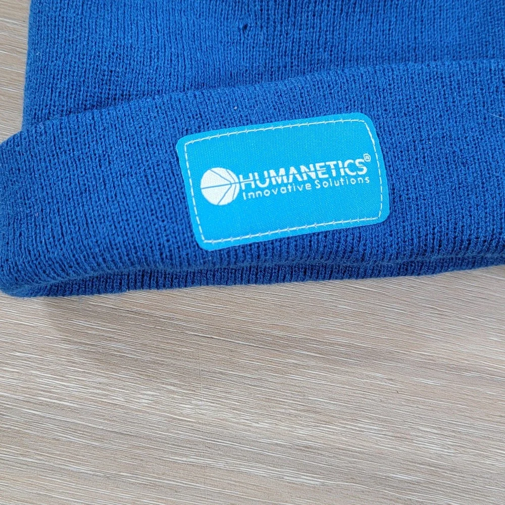 Detroit Lions Humanetics Beanie Blue Knit Pom Pom Cuffed Winter Hat Mens